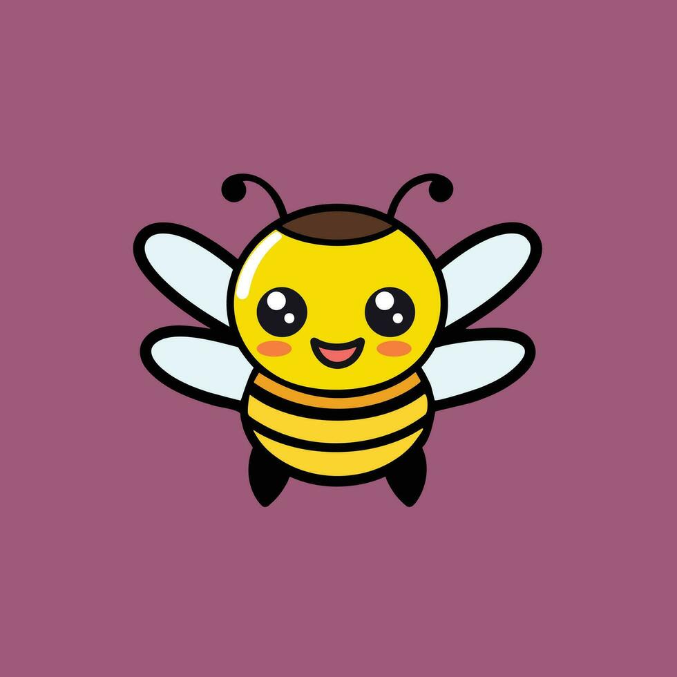 fofa vôo abelha desenho animado vetor ícone ilustração. animal natureza ícone conceito isolado. plano desenho animado estilo