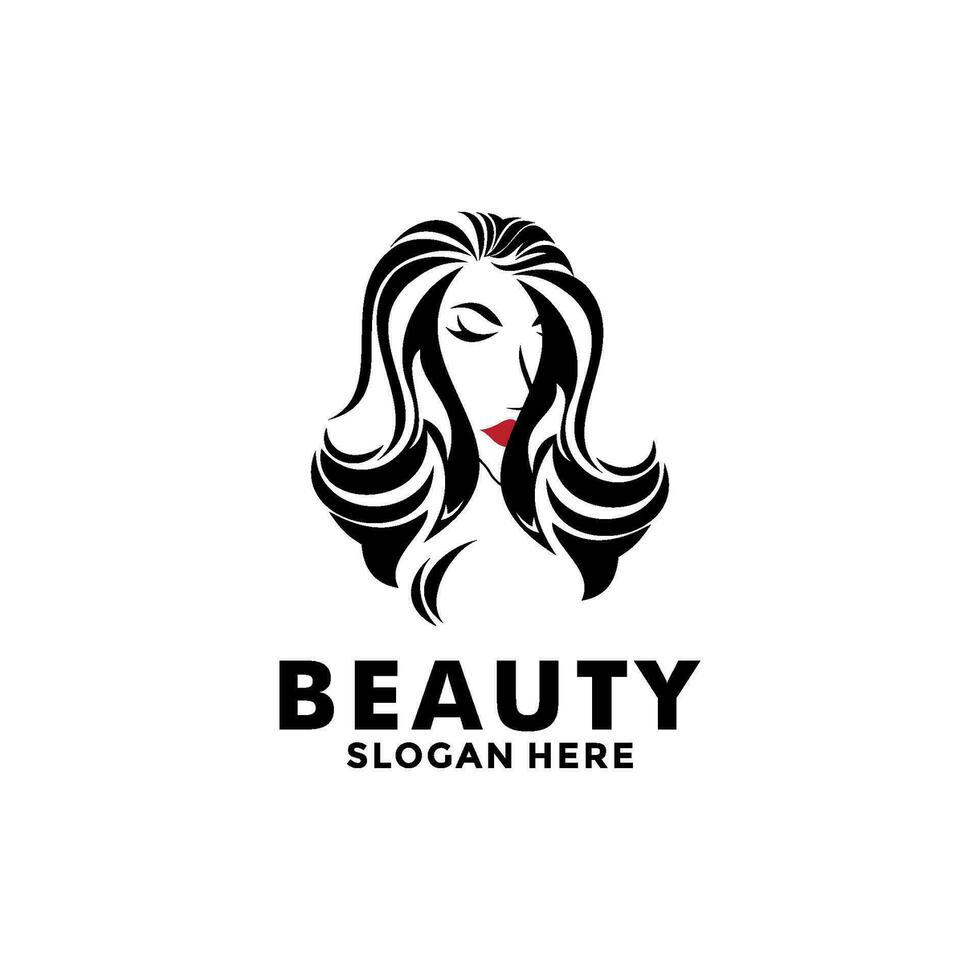 beleza logotipo salão e cabelo tratamento logotipo projeto, beleza mulher moda logotipo modelo vetor