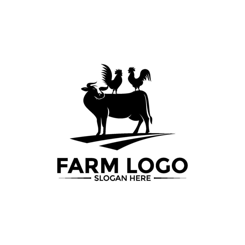 Fazenda animal logotipo Projeto vetor, simples gado ou Fazenda logotipo modelo vetor