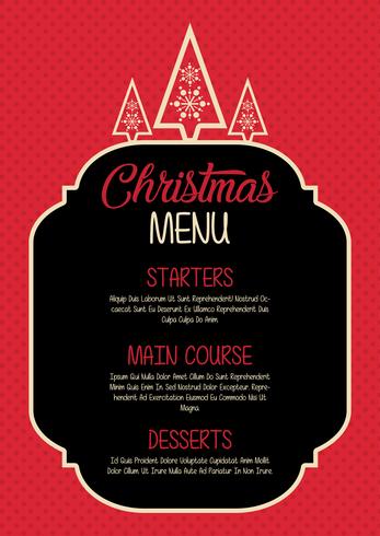 Design de menu de Natal vetor