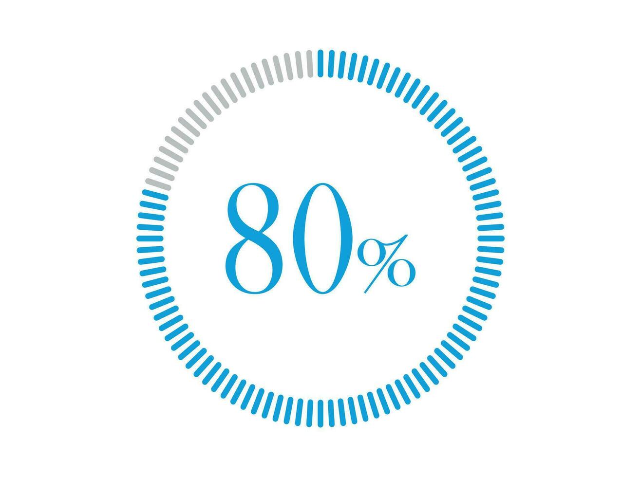 80 por cento carregando. 80 por cento círculo diagramas infográficos vetor, percentagem pronto para usar para rede Projeto. vetor