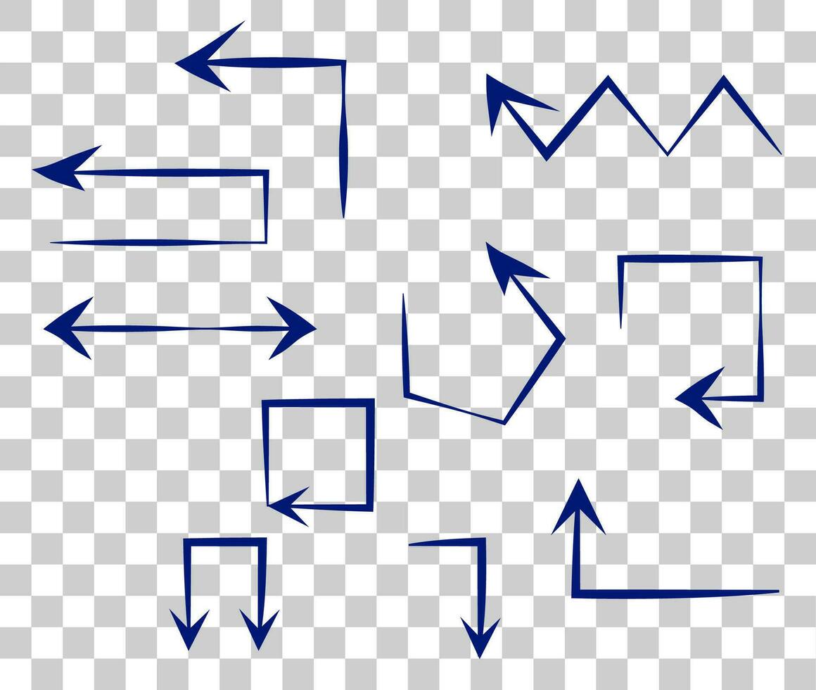 infográfico elementos em isolado fundo, simples Setas; flechas. linha arte estilo. conjunto do diferente ponteiros e Setas; flechas. rabiscos vetor