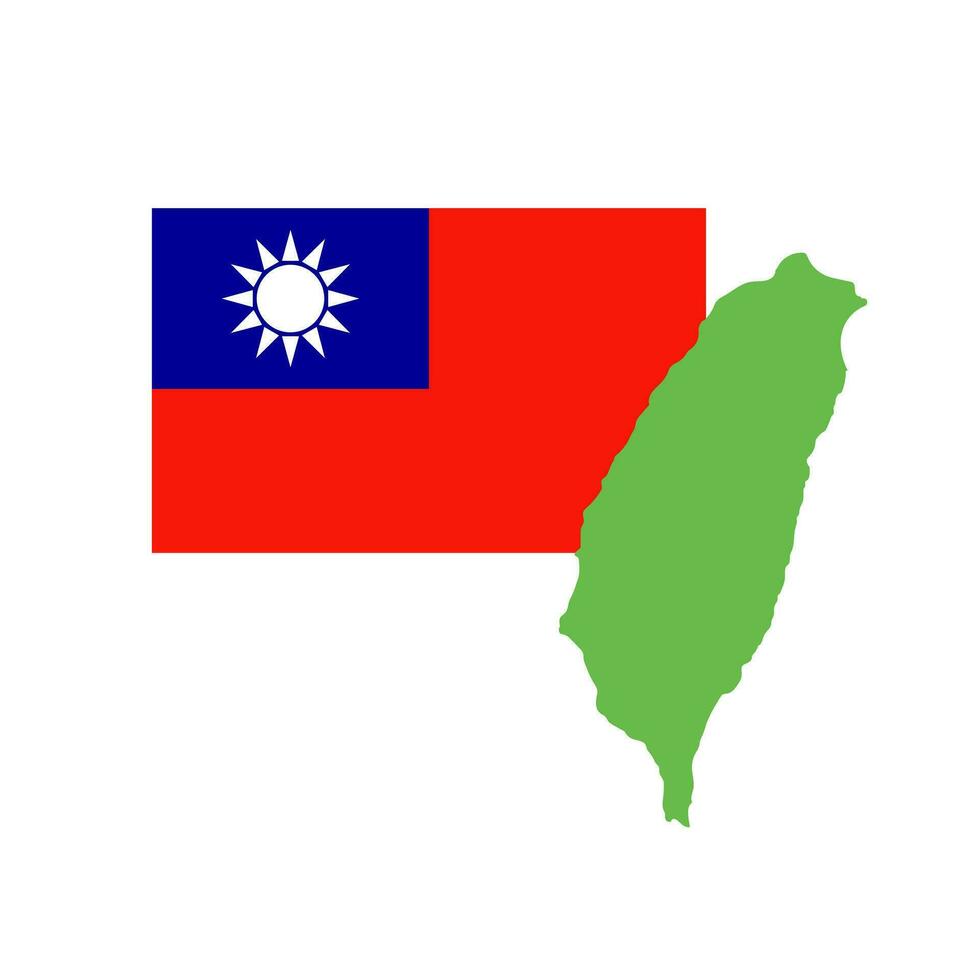 mapa do Taiwan e a taiwanês bandeira. vetor. vetor