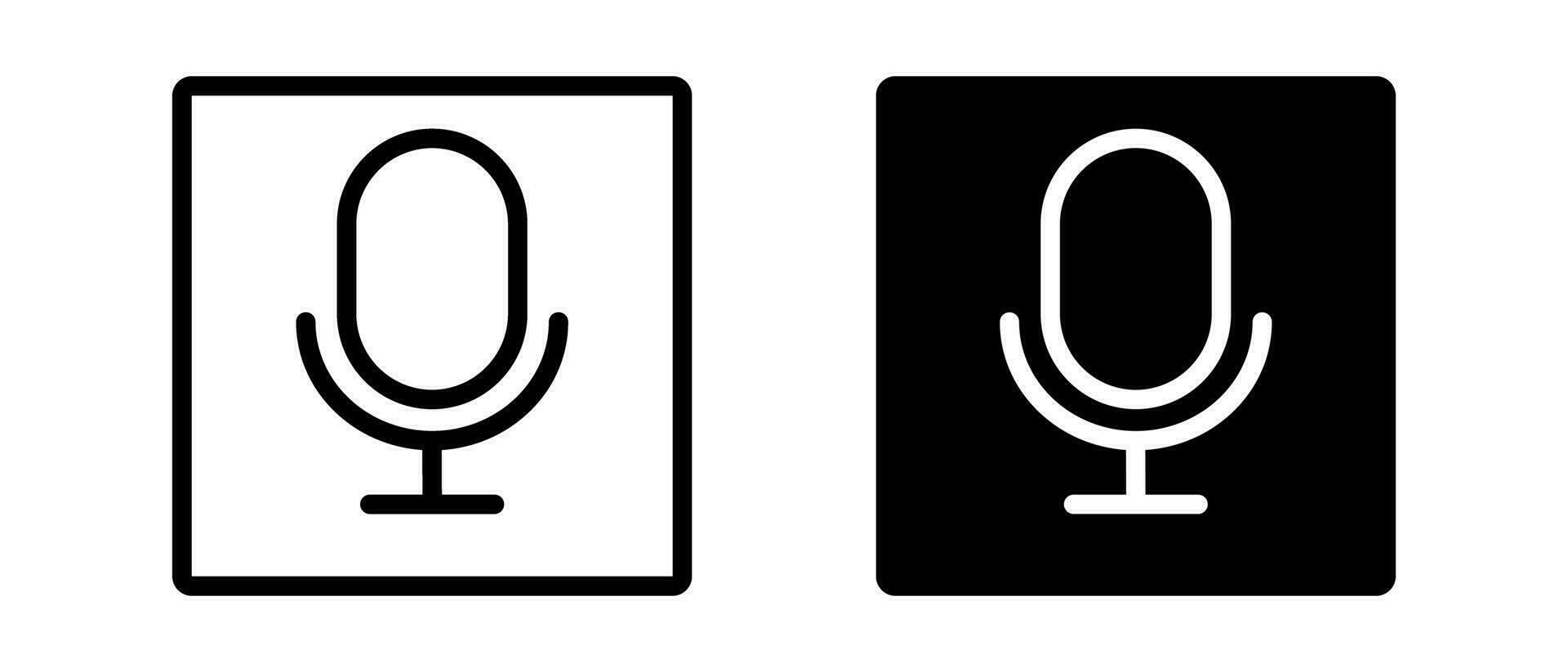 uma conjunto do botão ícones para uma quadrado microfone. som e voz. gravação e podcasting. vetores. vetor