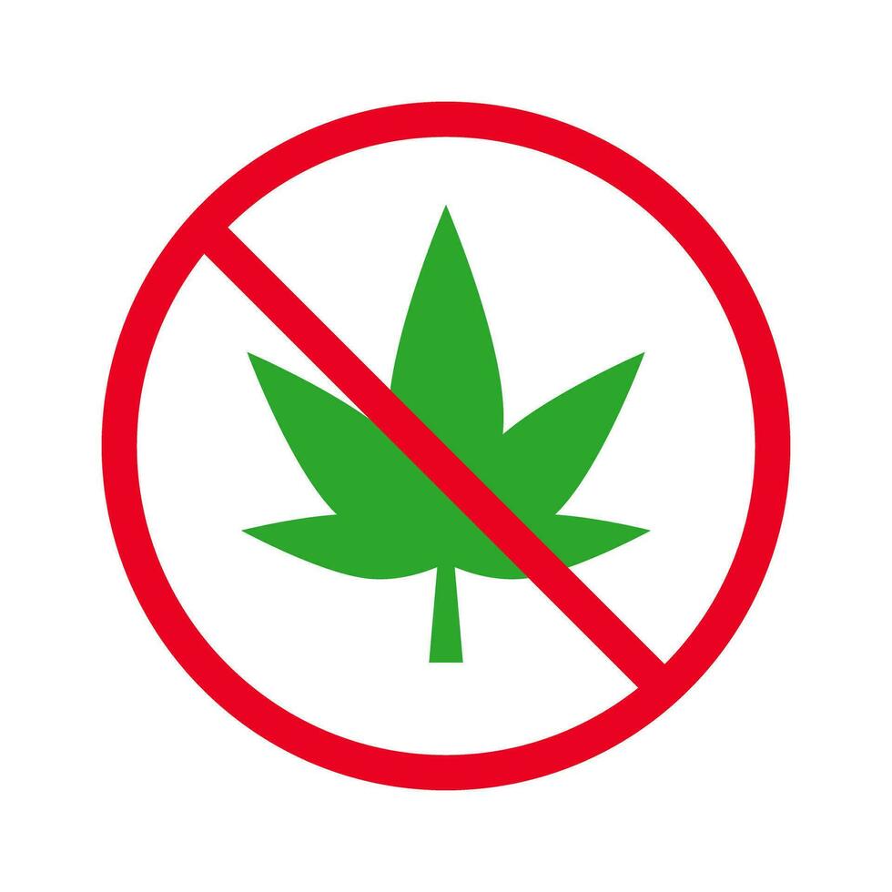 cannabis usar proibição. maconha proibição ícone. vetor. vetor