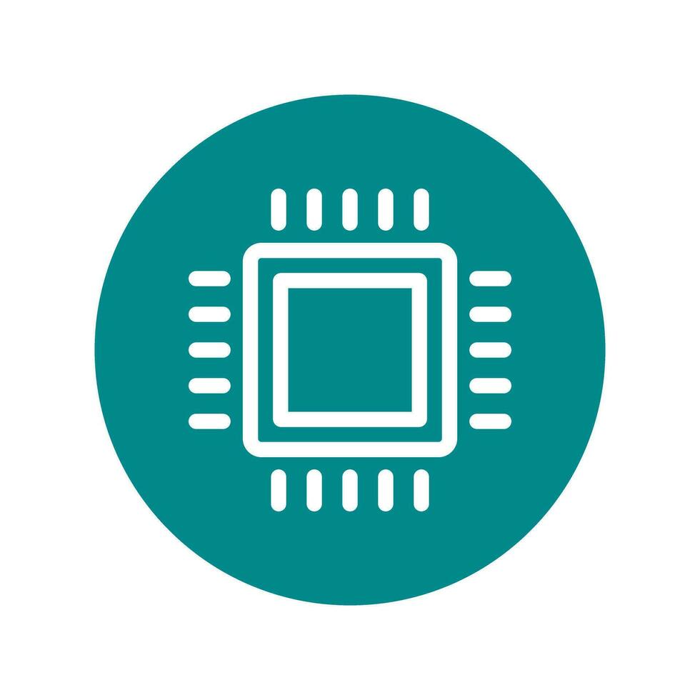 plano Projeto moderno CPU ícone. semicondutor lasca. vetor. vetor