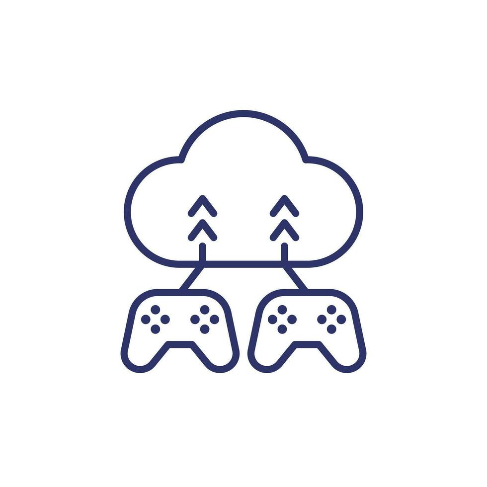 ícone da linha de jogos em nuvem em branco 15492249 Vetor no Vecteezy