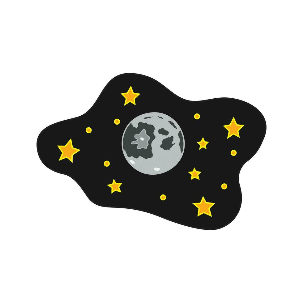 crianças desenhando desenho animado vetor ilustração lua e estrelas ícone isolado em branco fundo