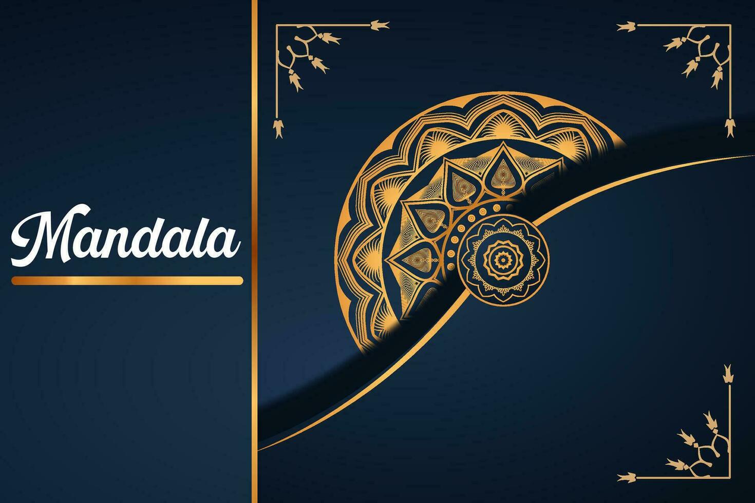 luxo dourado mandala ilustração vetor fundo