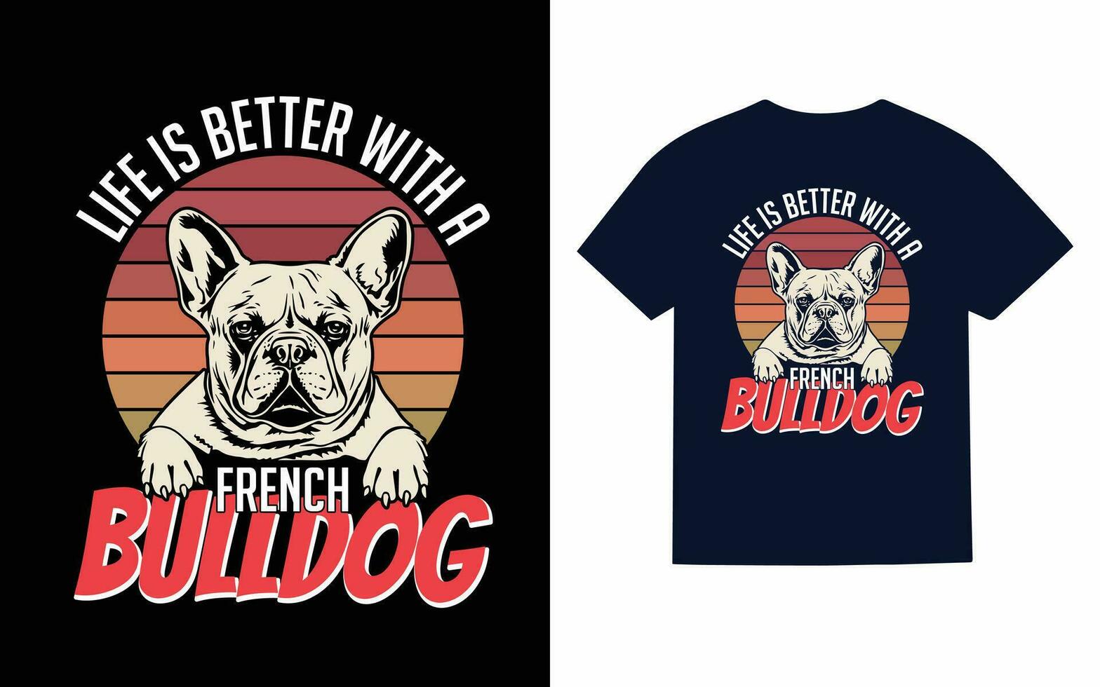francês buldogue tipografia camiseta Projeto vetor