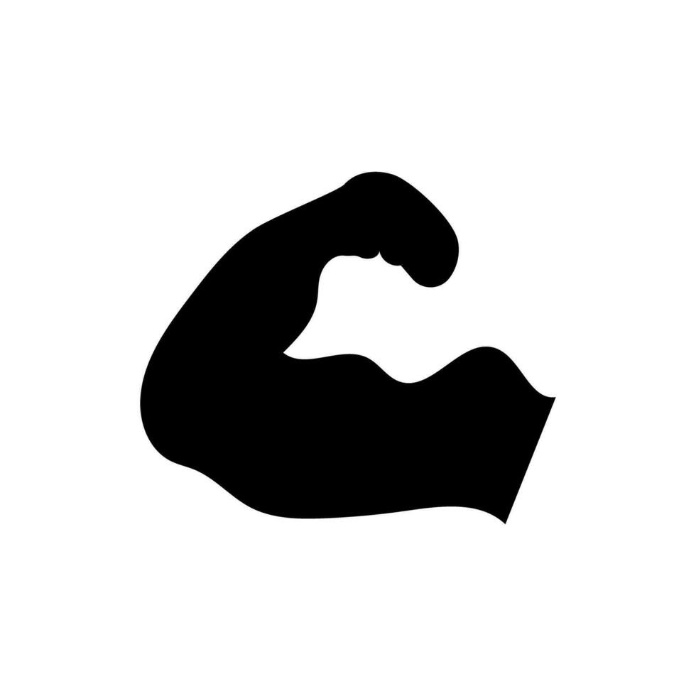 silhueta ícone com bíceps. músculo treinamento. vetor. vetor