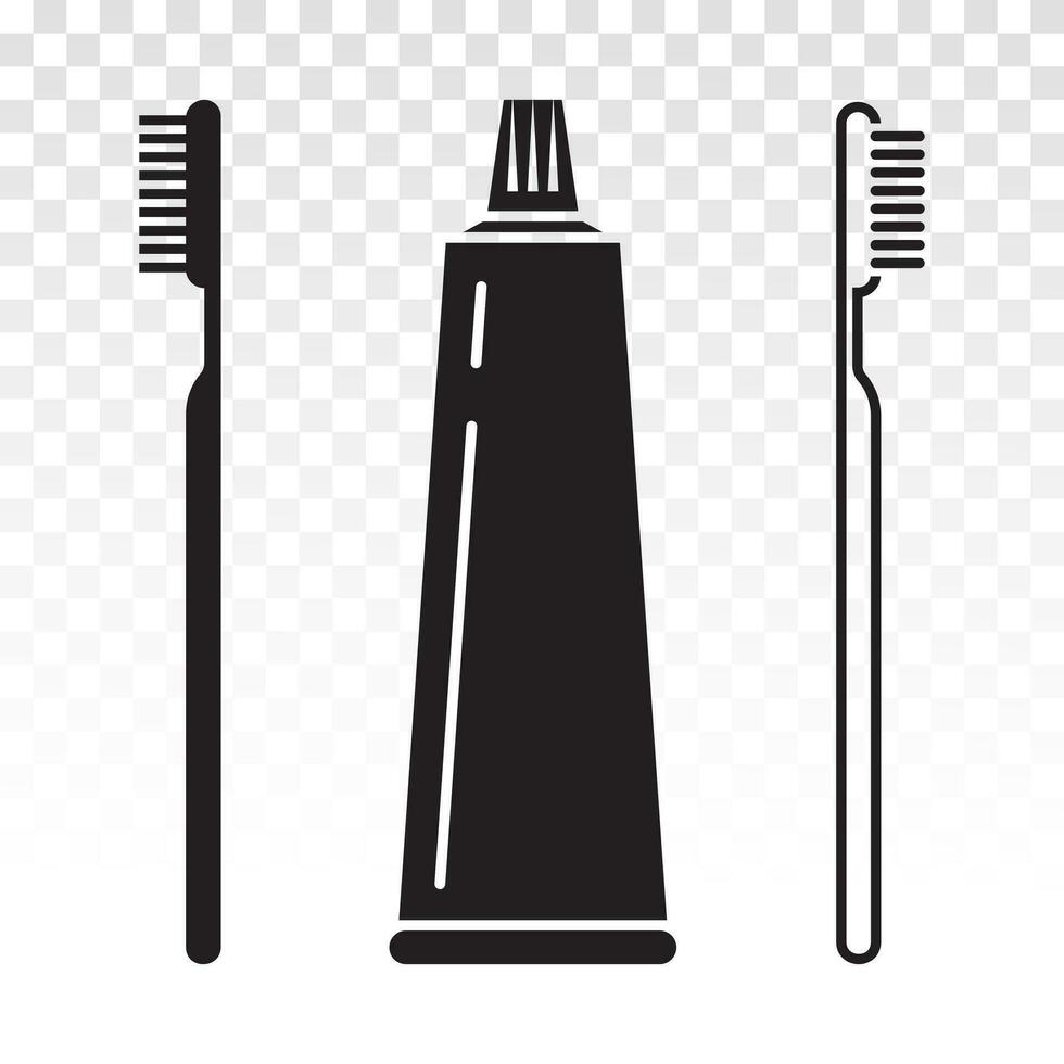 escova de dente ou dente escova e pasta de dentes plano vetor ícone para apps ou local na rede Internet