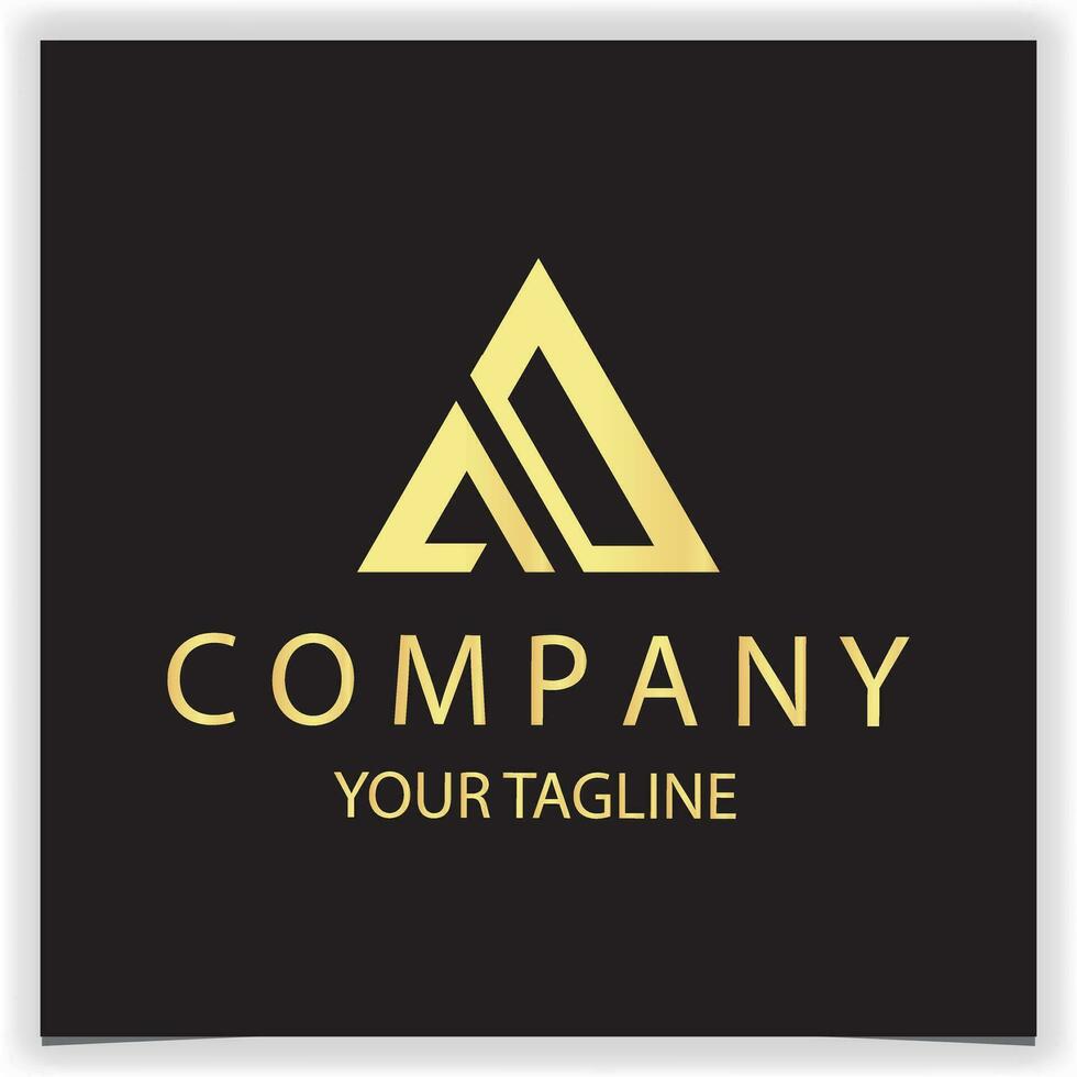 luxo ouro carta ao de Anúncios inicial triângulo logotipo ícone Prêmio elegante modelo vetor eps 10