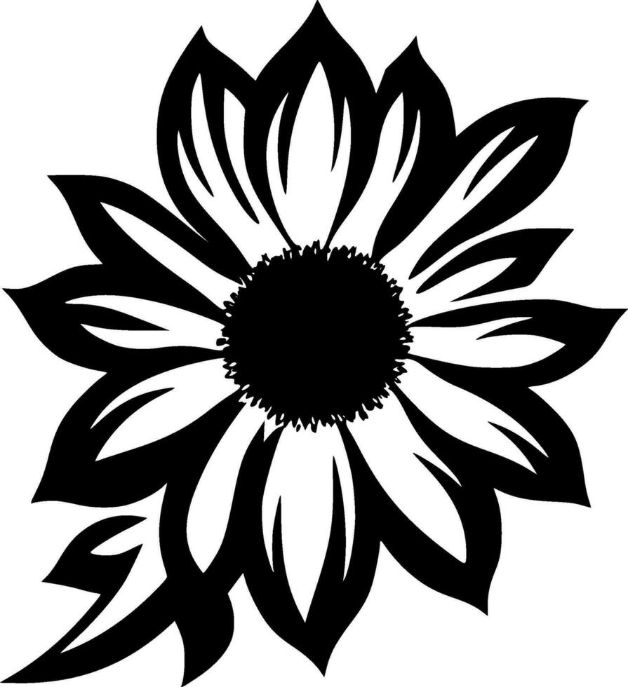 flor, Preto e branco vetor ilustração