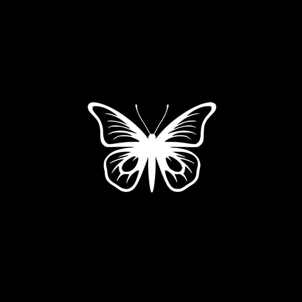 borboleta - Preto e branco isolado ícone - vetor ilustração