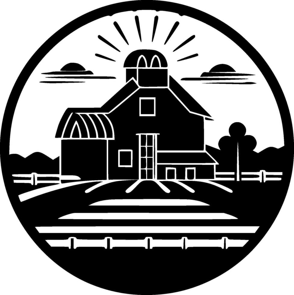 Fazenda - minimalista e plano logotipo - vetor ilustração