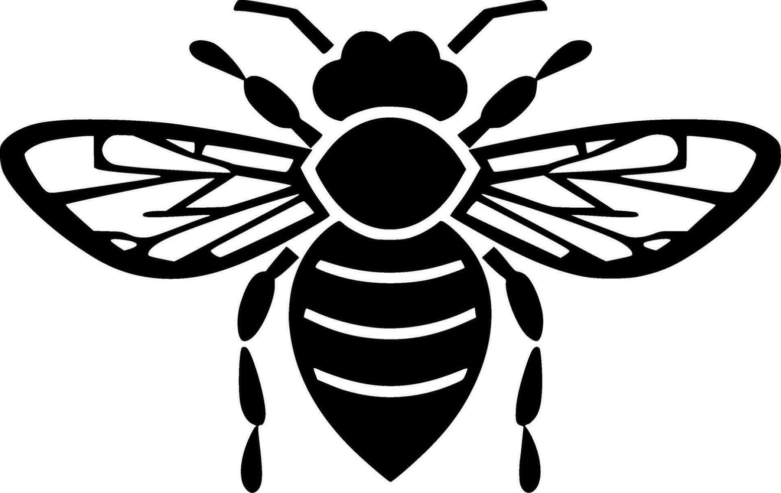 abelha - Preto e branco isolado ícone - vetor ilustração