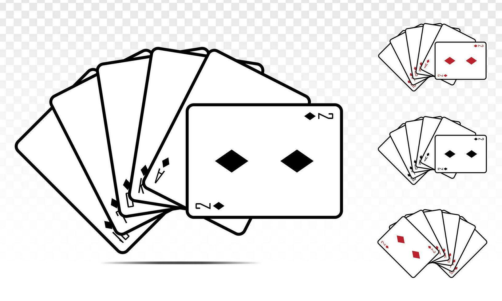 em linha reta rubor diamante pôquer cartão. plano vetor ícone para cassino apps e sites