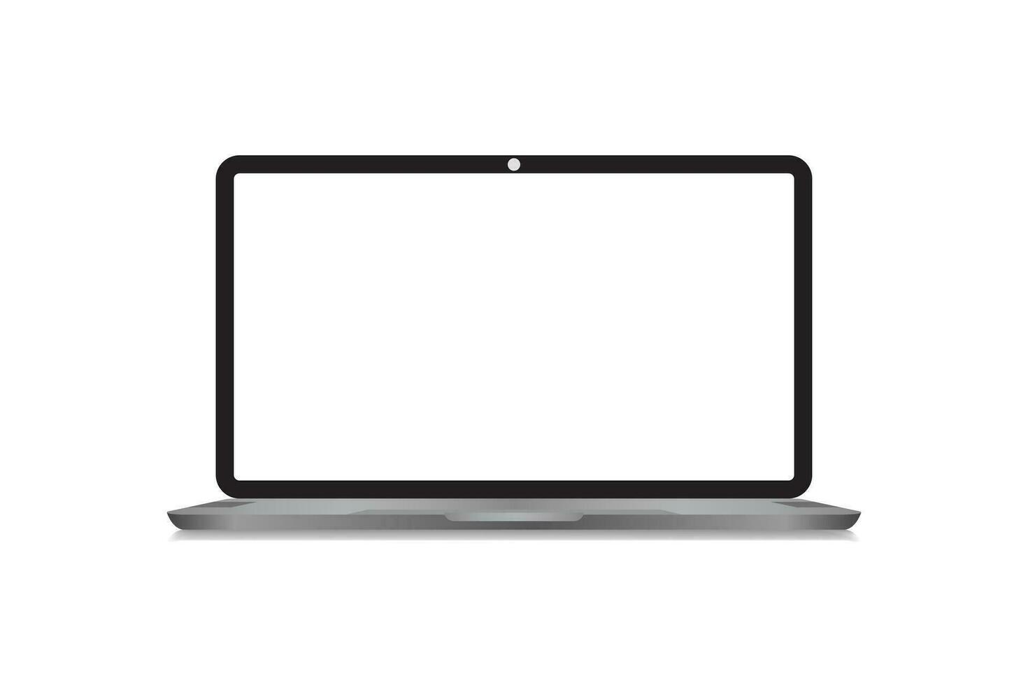 realista computador portátil exibição com uma em branco tela em uma branco fundo. caderno vetor ilustração elemento.