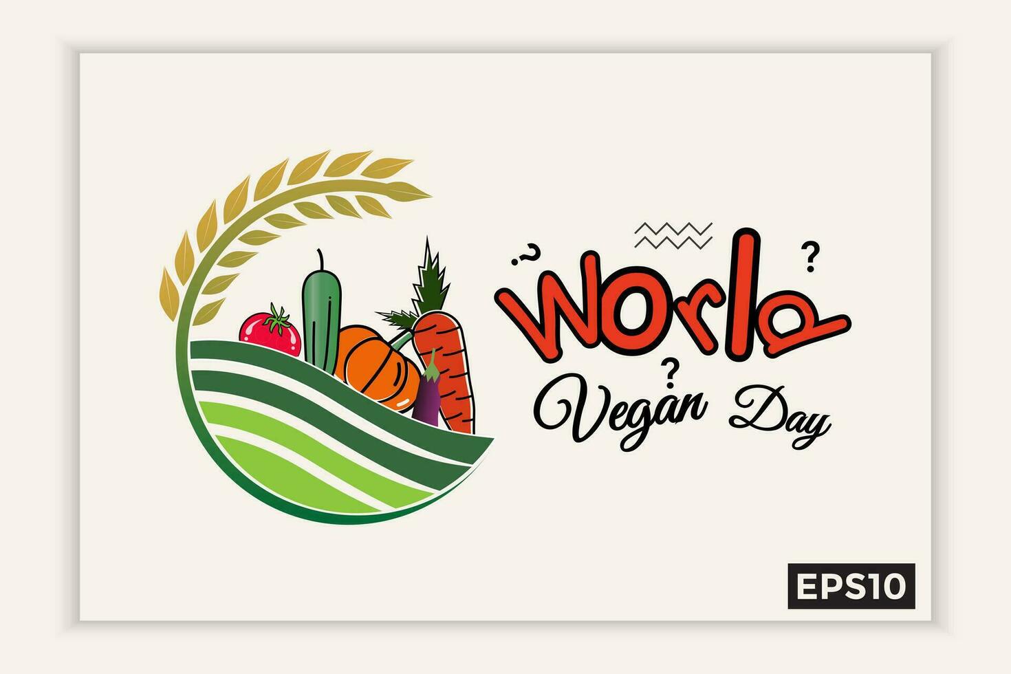 mundo vegano dia dentro texto forma, pode estar usava para fundos, bandeiras, rede modelos, folhetos, em novembro feriados. vetor