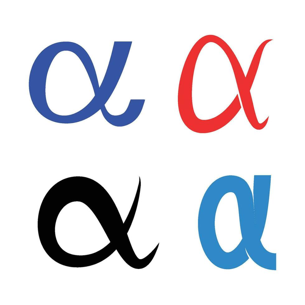alfa ícone vetor logotipo modelo