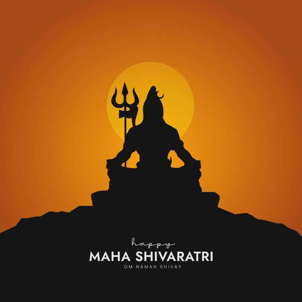 maha Shivratri ilustração do senhor shiva silhueta Projeto social meios de comunicação postar vetor