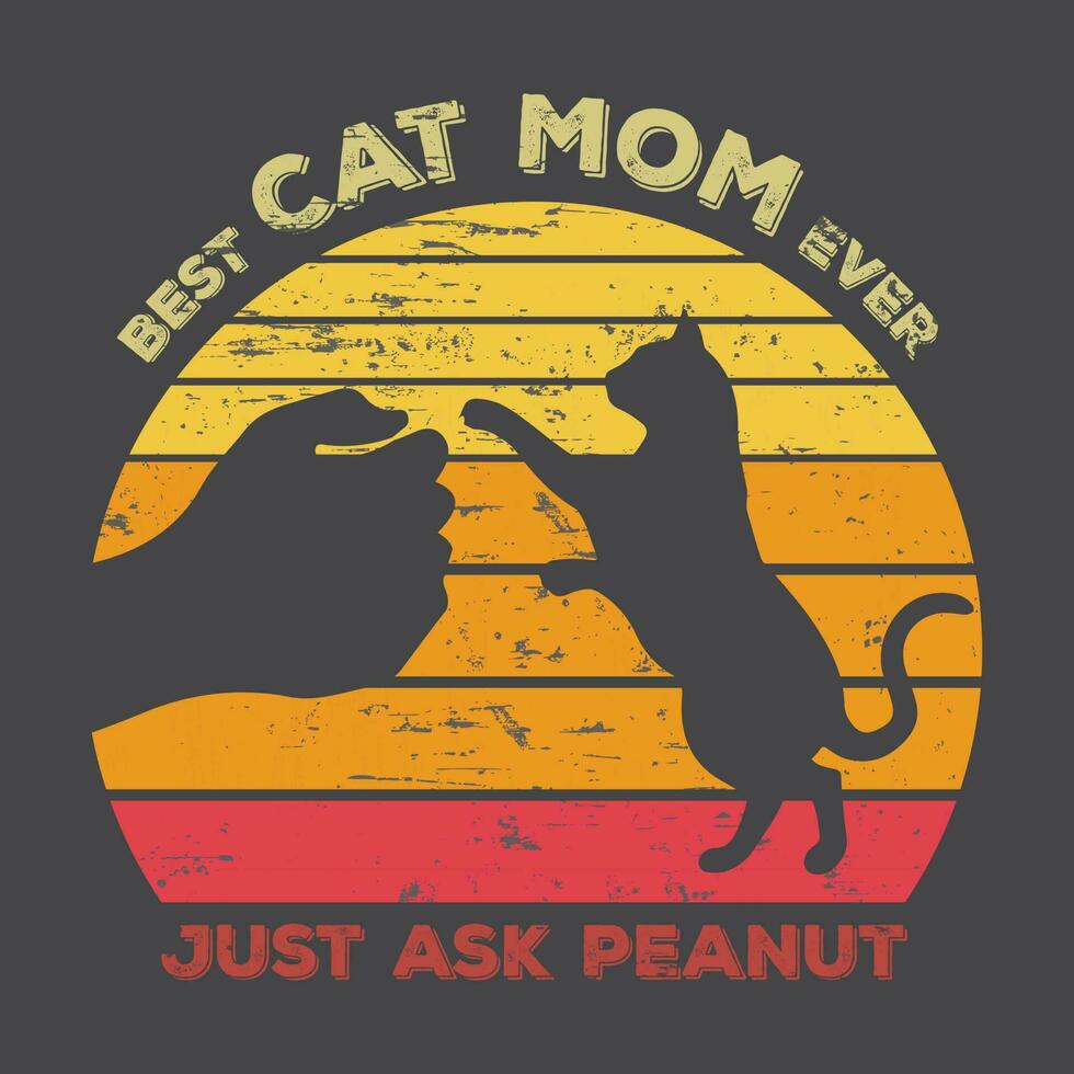 melhor gato mãe sempre engraçado presente t camisa Projeto vetor