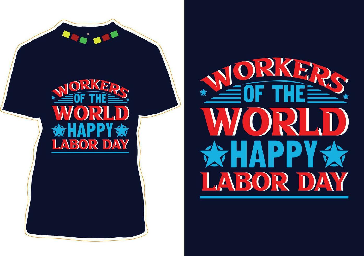 trabalhadores do a mundo feliz trabalho dia camiseta Projeto vetor