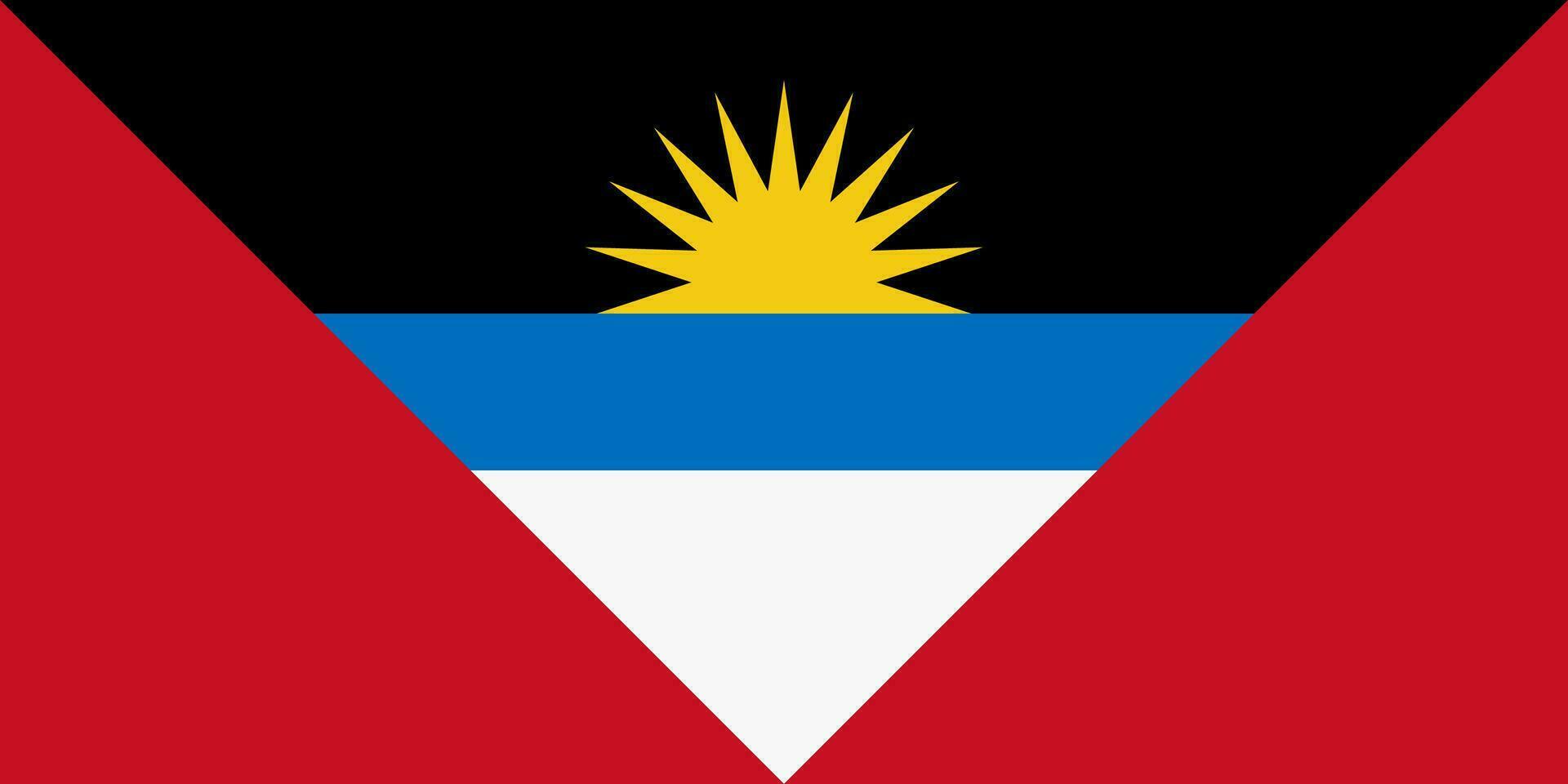 a nacional bandeira do Antígua e barbuda com oficial cores. vetor