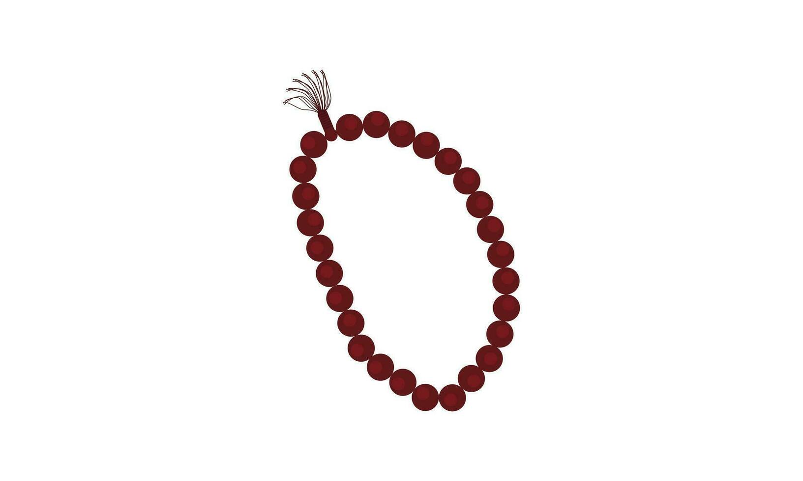 marrom Rezar miçangas tasbih em branco vetor