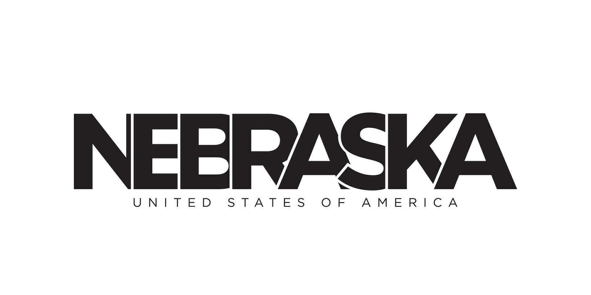 nebrasca, EUA tipografia slogan Projeto. América logotipo com gráfico cidade letras para impressão e rede. vetor