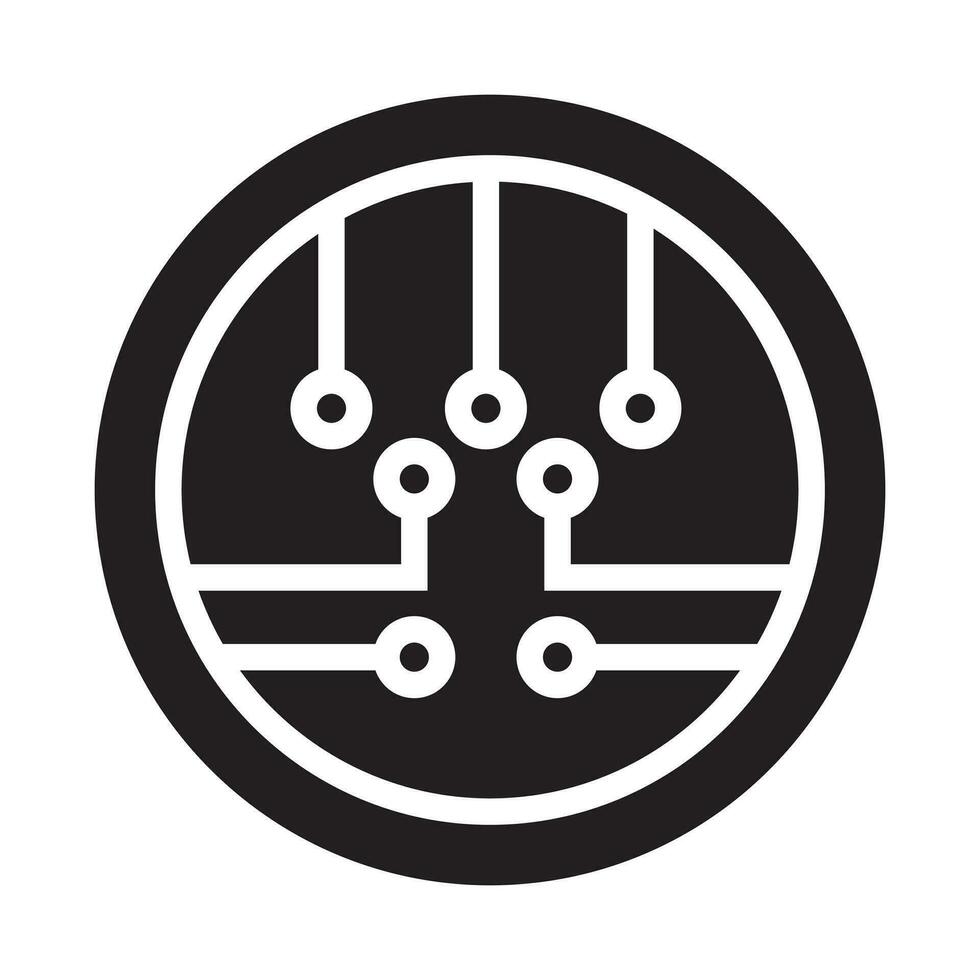 o circuito borda semicondutor ou círculo linhas eletrônico o circuito ícone para apps e sites vetor