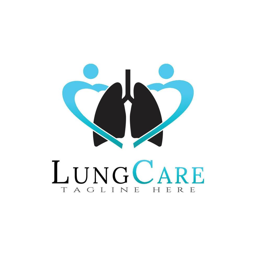 pulmão Cuidado logotipo projeto, cuidados de saúde e médico ícone -vetor vetor