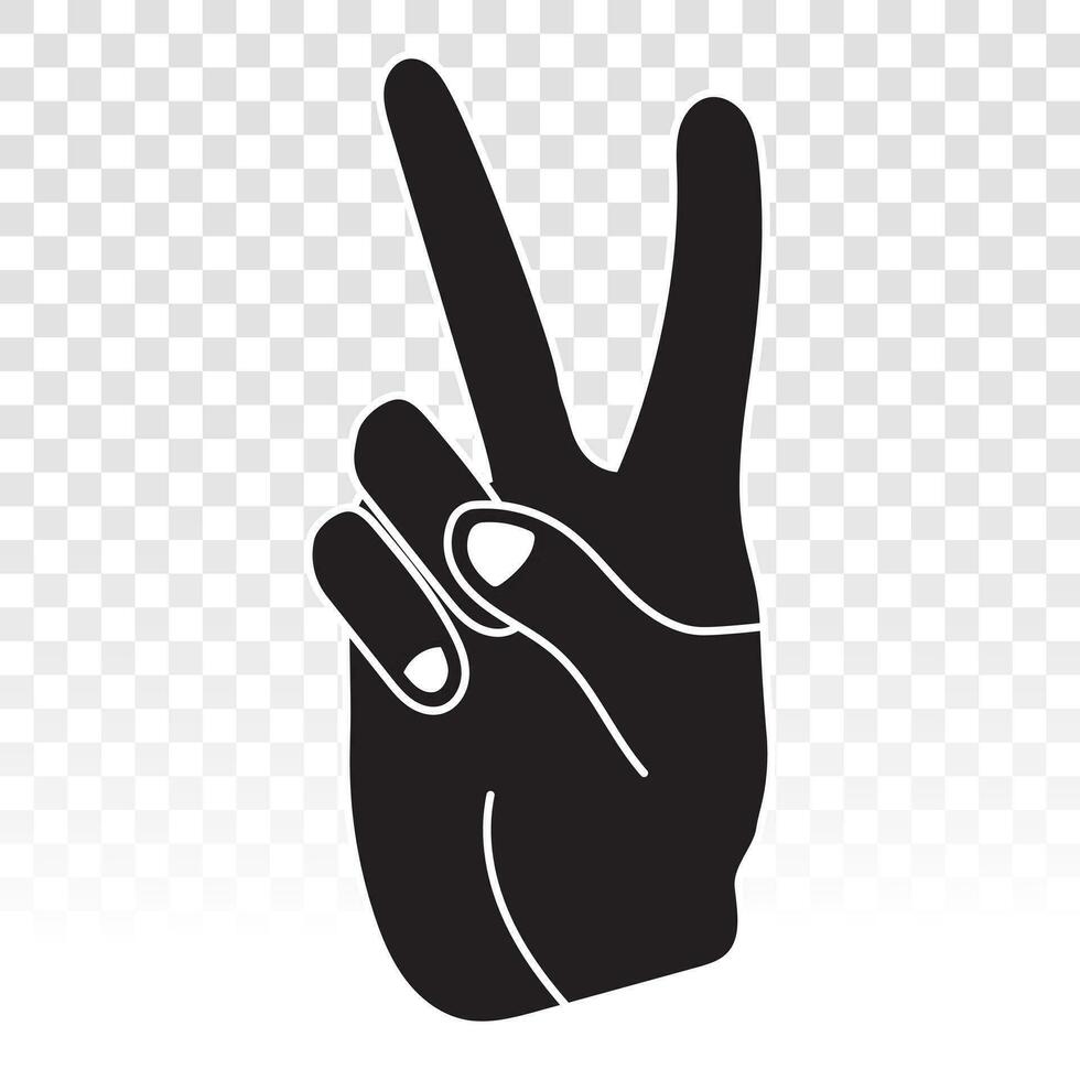 dois dedo gestos placa ícone para vitória ou Paz placa para apps e sites vetor
