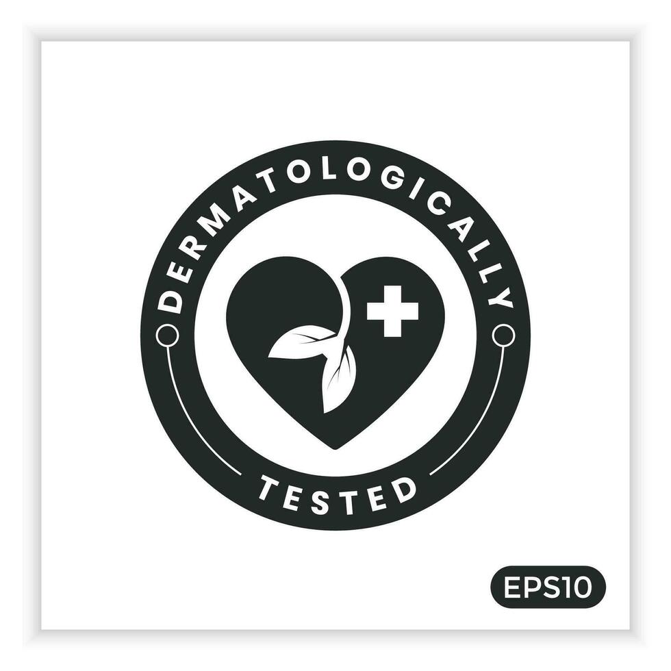 dermatologicamente testado etiquetas vetor