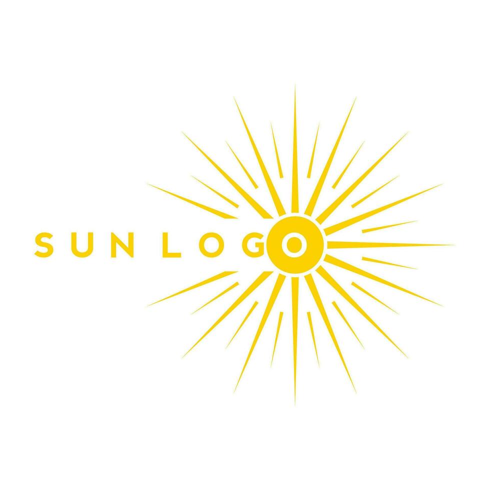 Sol logotipo Projeto em a horizonte. verão placa ou símbolo. Sol ícone vetor. ilustração elemento. vetor