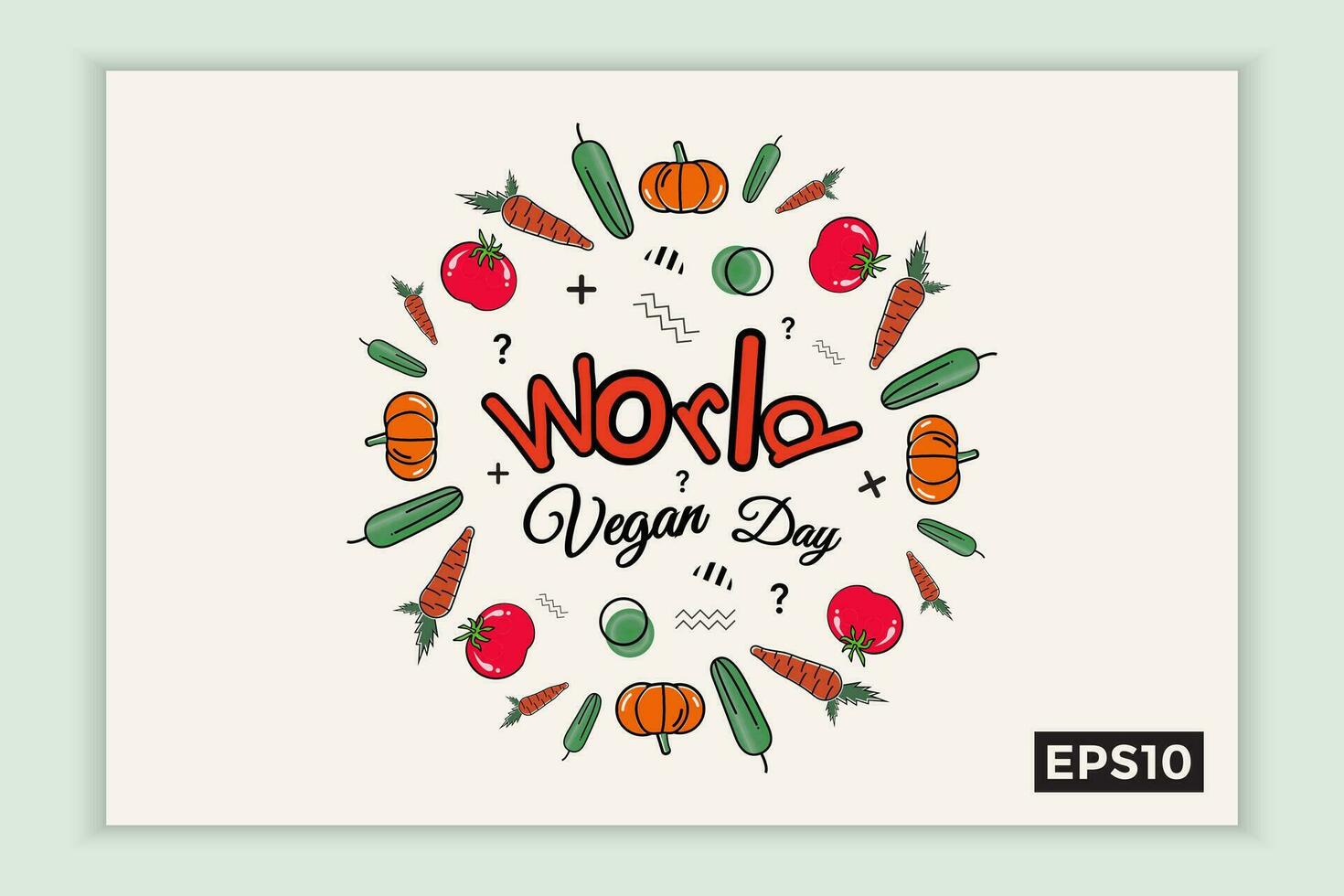 mundo vegano dia dentro texto forma, pode estar usava para fundos, bandeiras, rede modelos, folhetos, em novembro feriados. vetor