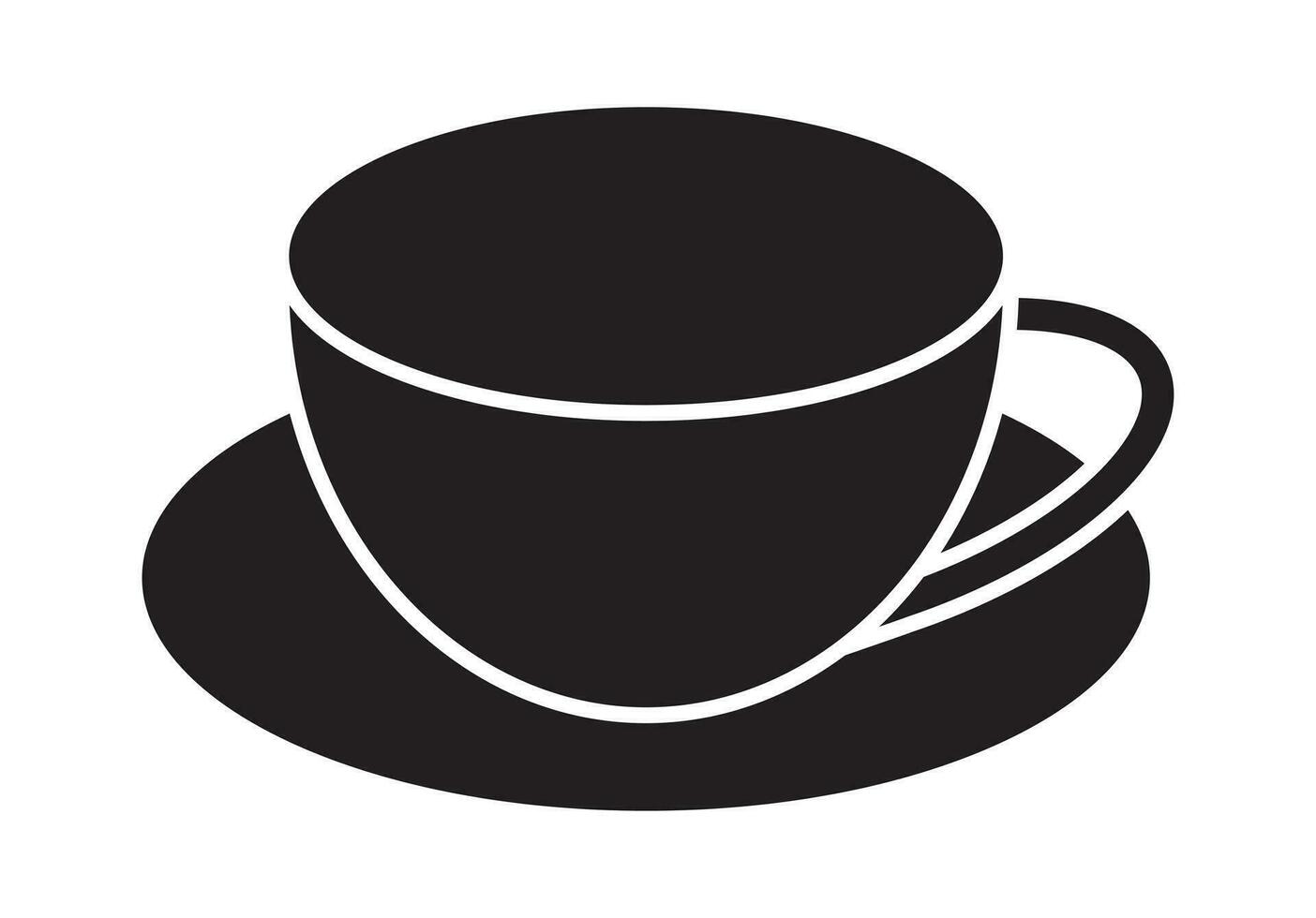 uma copo do quente café cafeteria ou cafeína beber plano ícones vetor