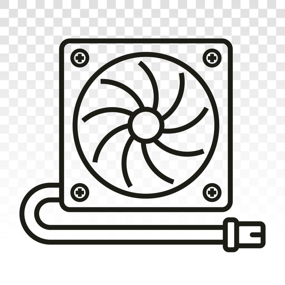 pc ventilador ou computador ventilador com USB plugues linha arte ícone para apps ou local na rede Internet vetor