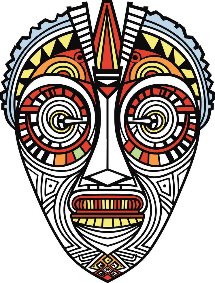tribal mascarar vetor ilustração em isolado fundo, tribal máscaras para camiseta projeto, adesivo e parede arte
