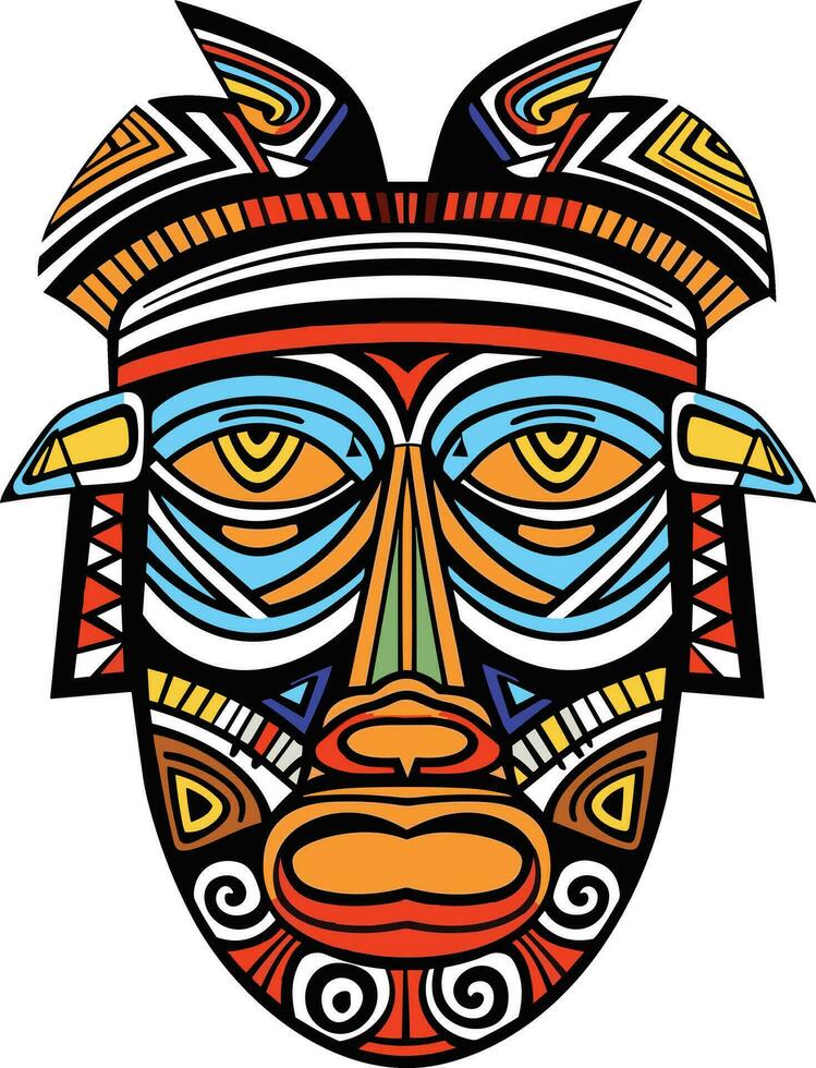 tribal mascarar vetor ilustração em isolado fundo, tribal máscaras para camiseta projeto, adesivo e parede arte
