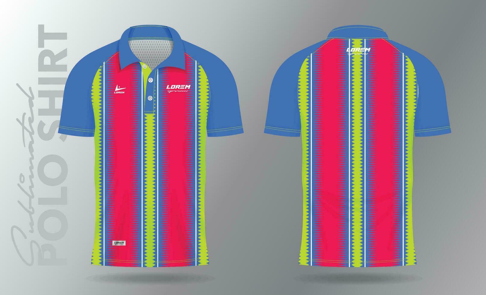 sublimação pólo camisa brincar modelo Projeto para badminton camisa, tênis, futebol, futebol ou esporte uniforme vetor