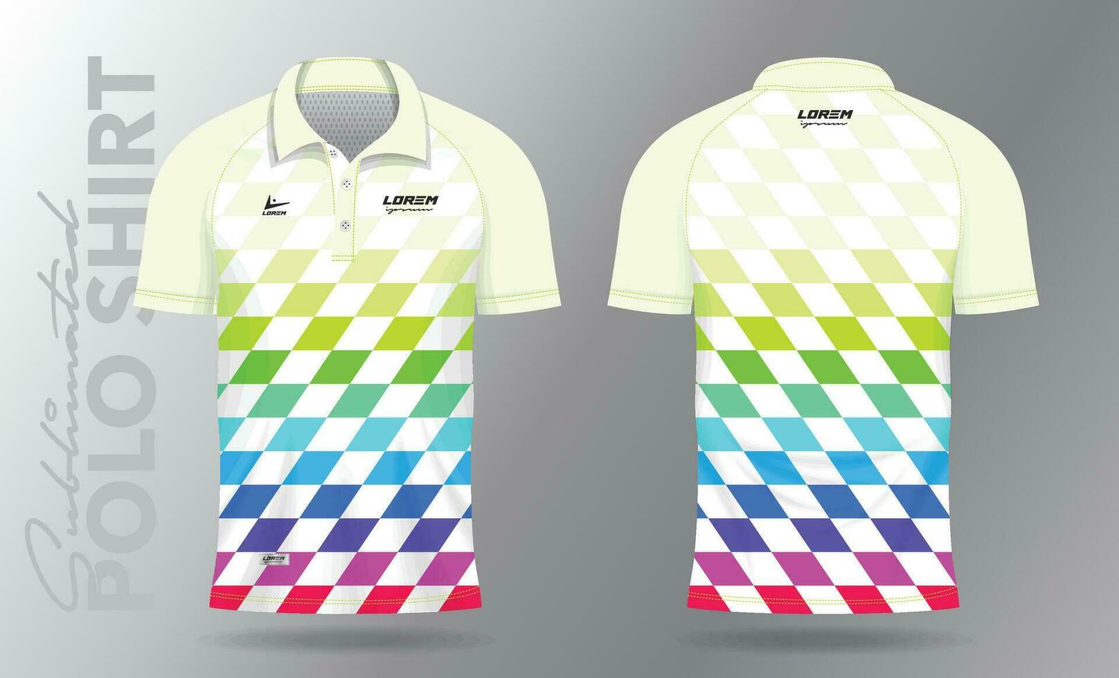 sublimação pólo camisa brincar modelo Projeto para badminton camisa, tênis, futebol, futebol ou esporte uniforme vetor