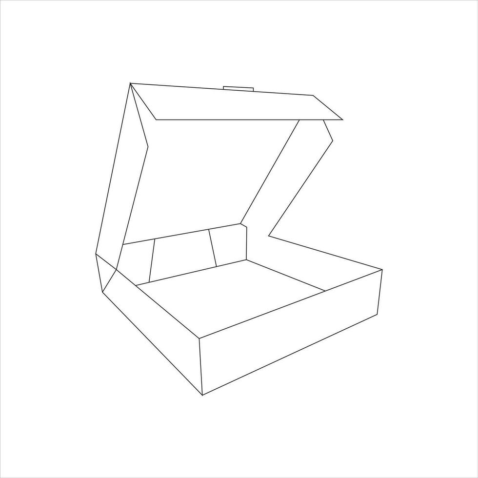em branco pizza caixa Projeto zombar acima topo Visão isolado. cartão embalagem.pizza caixa aberto vetor