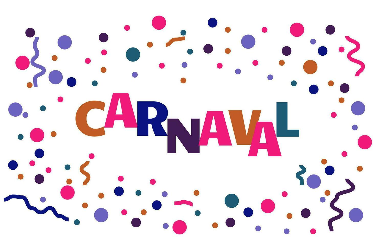 letras, confete, convites para popular carnaval festa celebrações. vetor