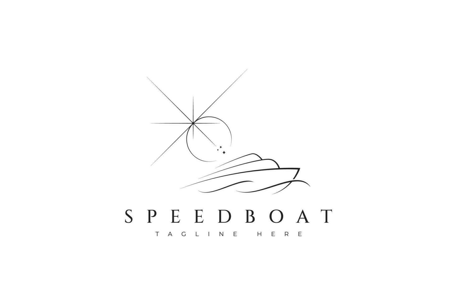 Rapidez barco água transporte náutico logotipo vetor
