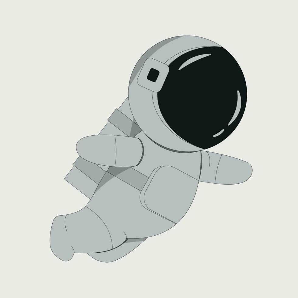 a astronauta dentro uma traje espacial em uma branco fundo. vetor