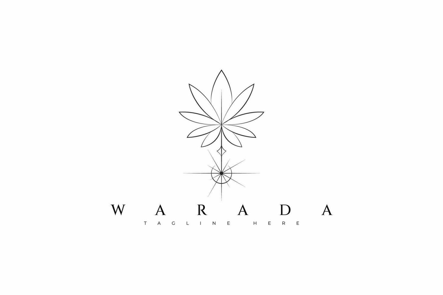 cannabis folha boho estilo logotipo sagrado geométrico. saúde, médico, orgânico, natureza, beleza, feminino o negócio branding. vetor