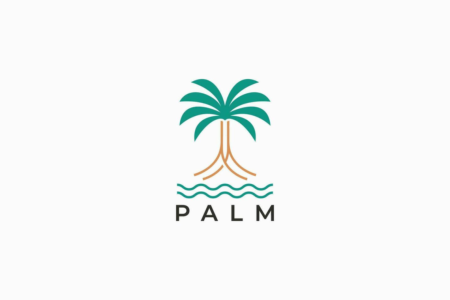 logotipo Palma árvore oásis deserto árabe natural natureza abstrato placa símbolo modelo hotel, recorrer, restaurante, viagem o negócio vetor
