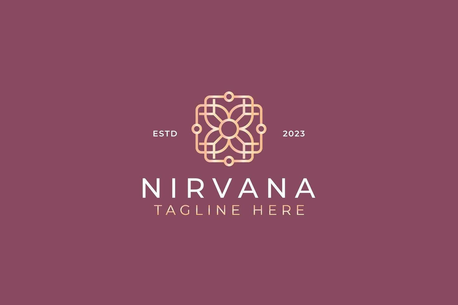 nirvana conceito mandala lótus floral abstrato geométrico logotipo o negócio zen, ioga, meditação, beleza, spa, hotel e recorrer Prêmio marca vetor